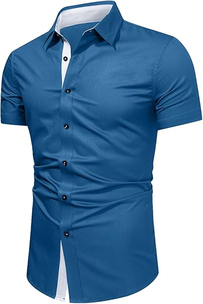 Camisa Social Masculina Jmierr Casual Manga Curta e sem Amassos 4
