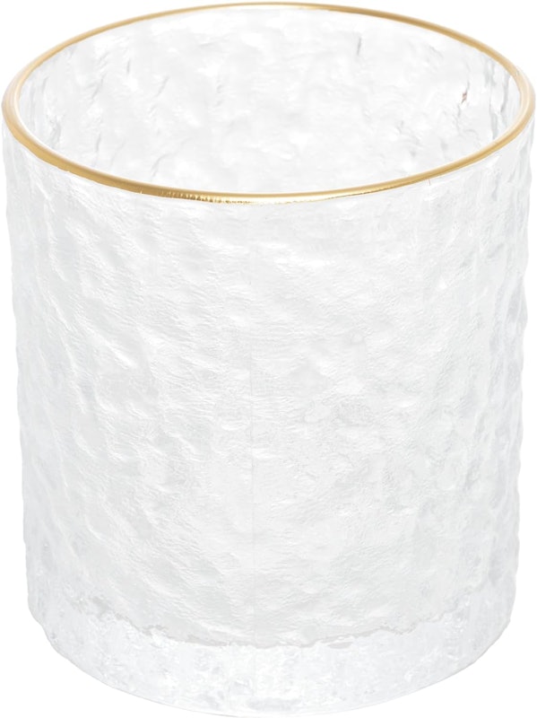 Copo de Whisky de Cristal Martelado com Fio de Ouro Petra 340 ml 1