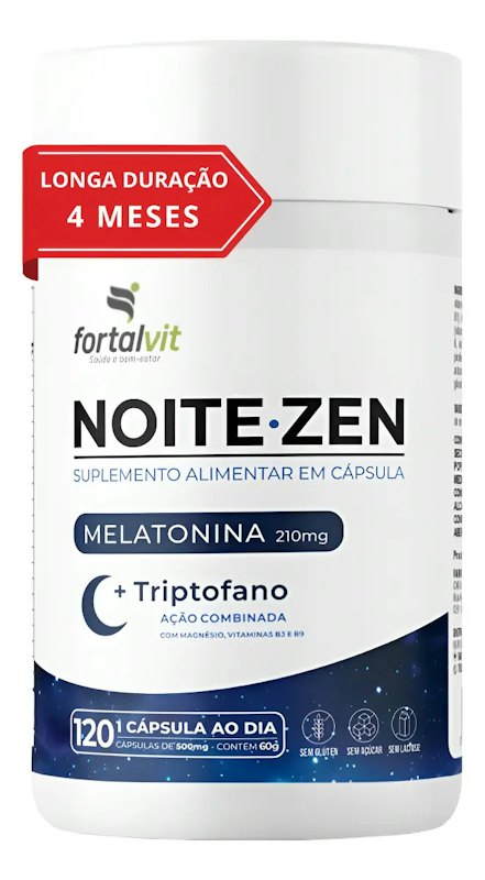 Noite.Zen Melatonina 0,21 mg, Triptofano, Magnésio, Vitaminas B3 e B9 1