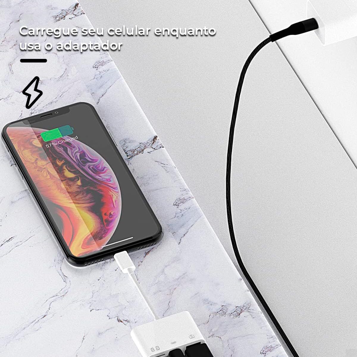 Adaptador Lightning Leitor de Cartão SD Micro 5