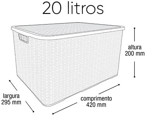 Organizador Rattan com Tampa Preto 20 L 4