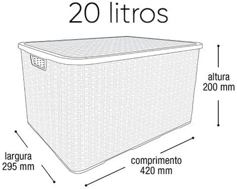 Organizador Rattan com Tampa Preto 20 L 4