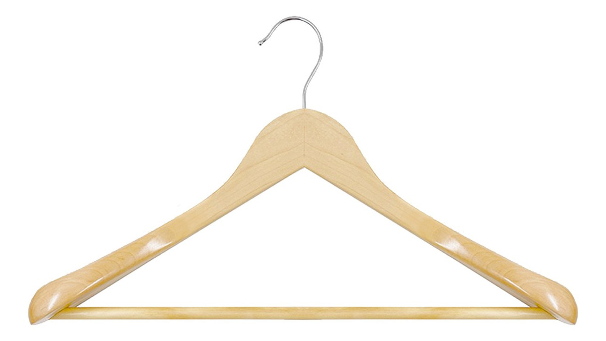 3 Cabides Terno Madeira Resistência Executivo Modelo Ikaza 1