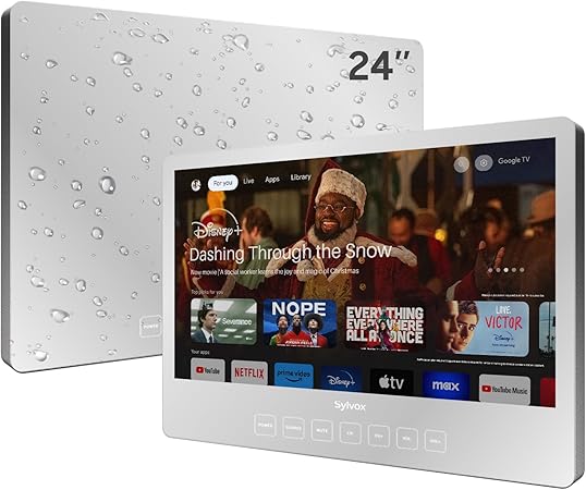 Smart TV à Prova D'Água 24" para Banheiro com Espelho de Parede 1