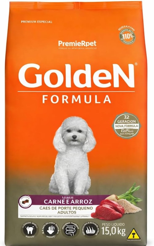 GoldeN Formula Cães Adultos Porte Pequeno Carne e Arroz 1