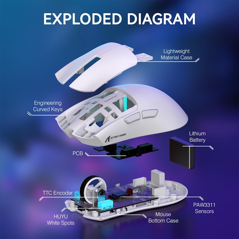 Mouse Gamer Attack Shark 5