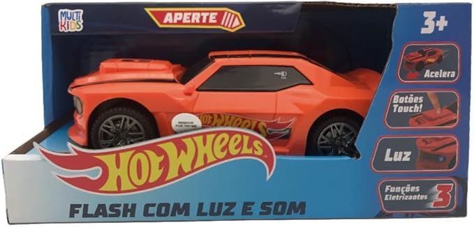 Hot Wheels Carro Flash Laranja com Luz e Som 2