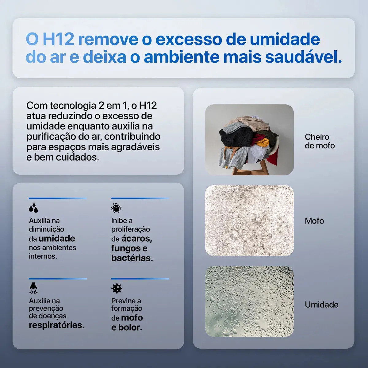 Desumidificador e Purificador de Ar H12 4