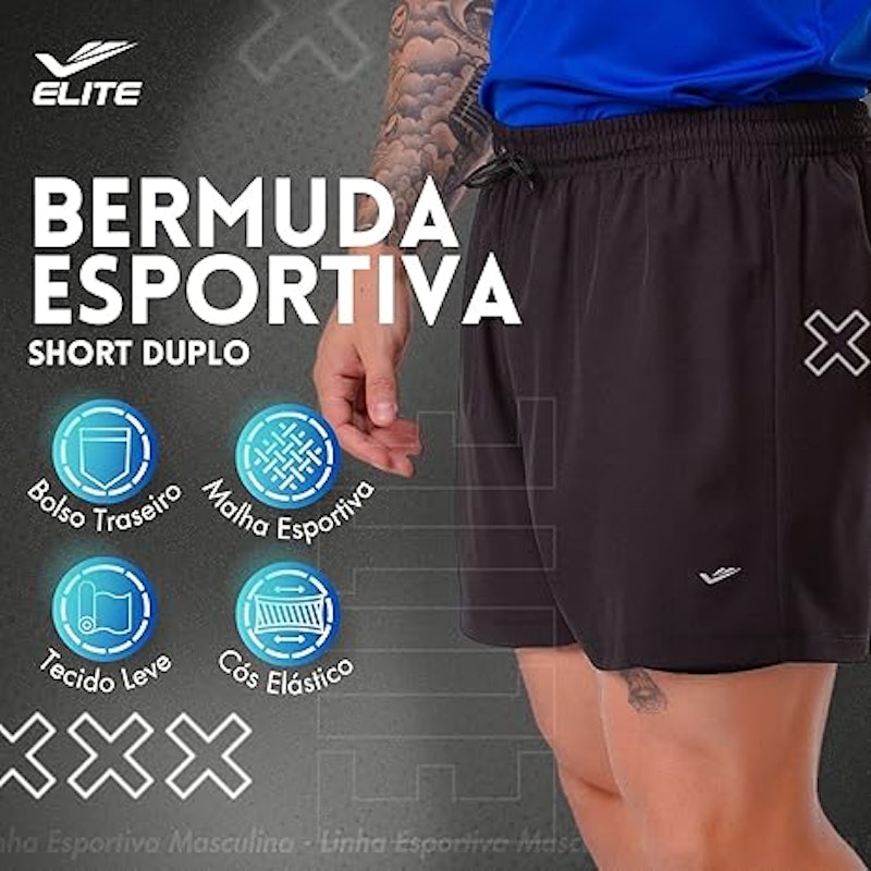 Short com Bermuda Interna e Bolso Traseiro com Zíper 2
