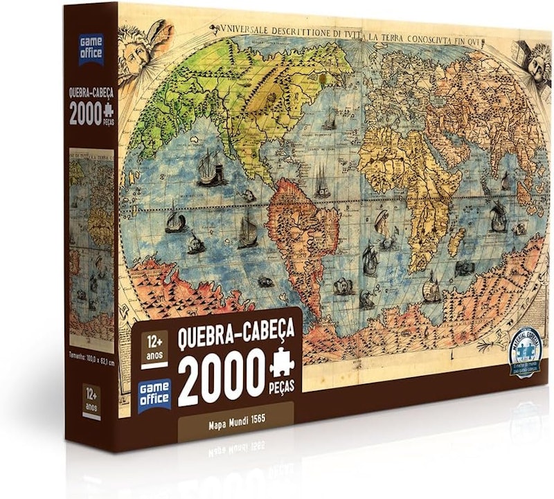 Quebra-Cabeça 2000 Peças Mapa Mundi 1565 1
