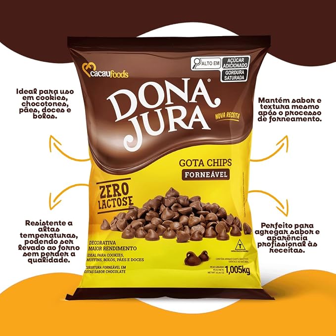 Gota Chips Chocolate ao Leite Forneável Dona Jura 2