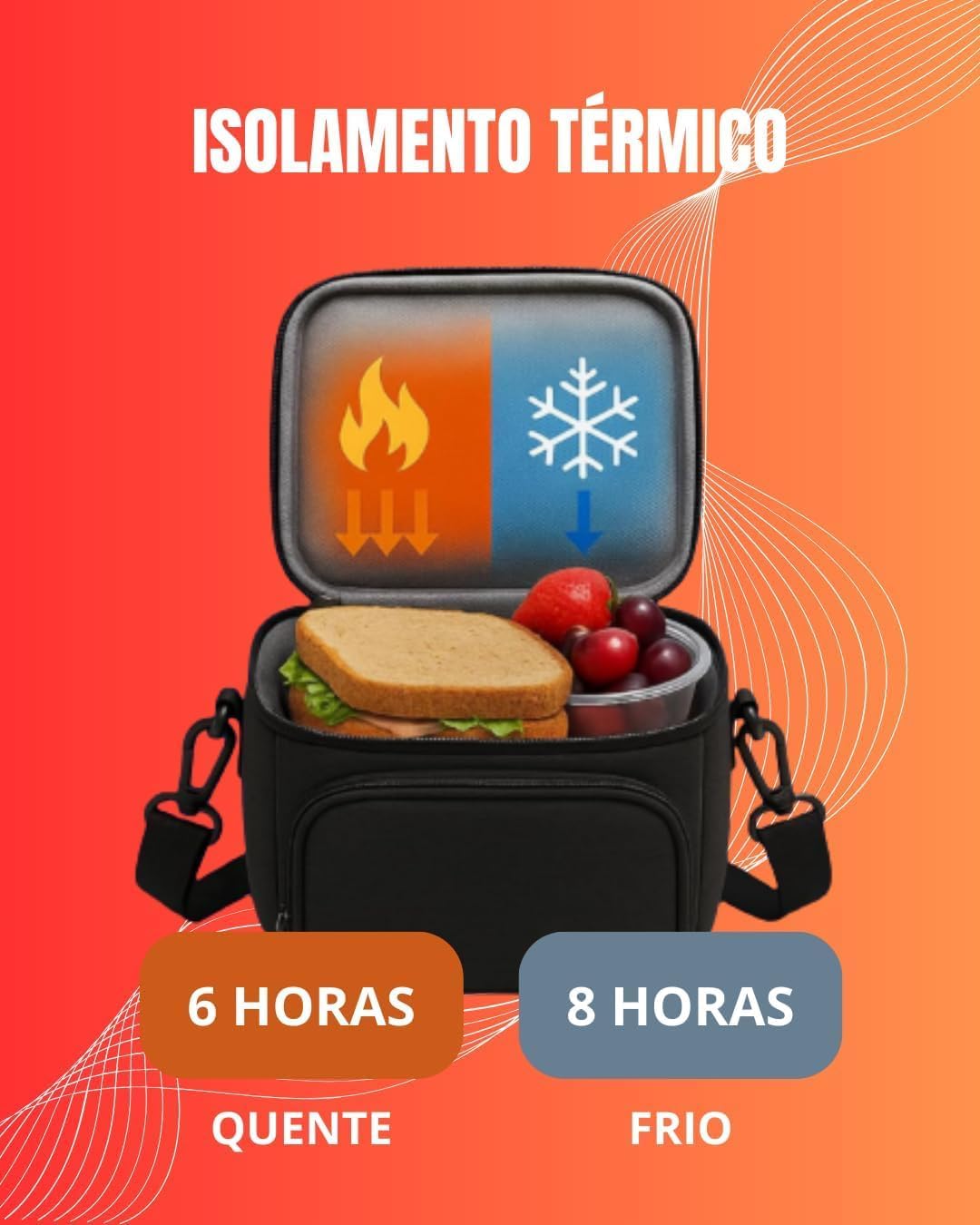 Bolsa Térmica Lancheira Marmita Térmica com Alça 3