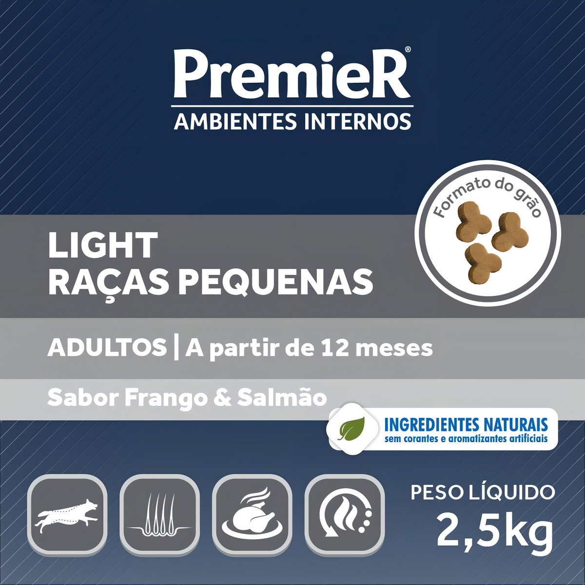 PremieR Ambientes Internos Cães Adultos Porte Pequeno Frango e Salmão Light 3