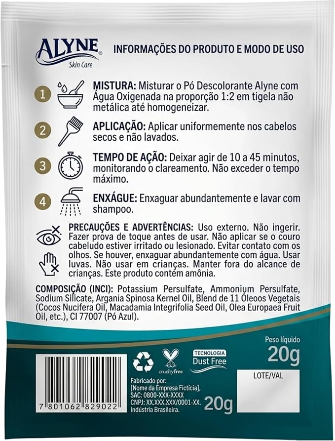 Pó Descolorante Alyne Óleo de Argan 3