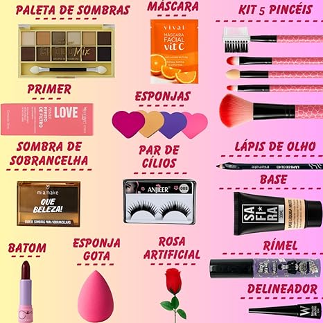 Maleta de Maquiagem Completa Sagaro Store Pele Morena 3
