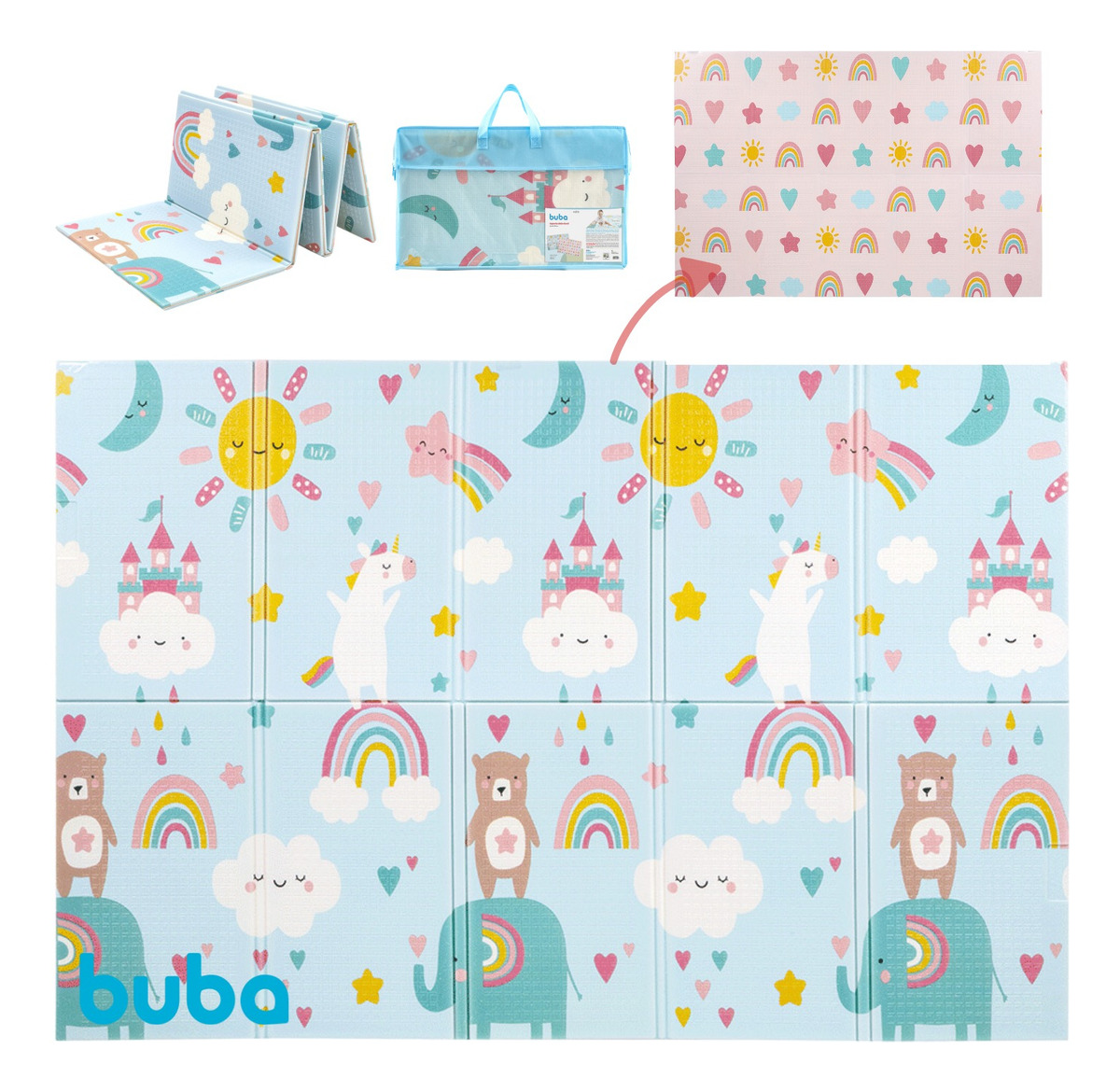 Tapete Dobrável Baby Arco Íris Buba 1