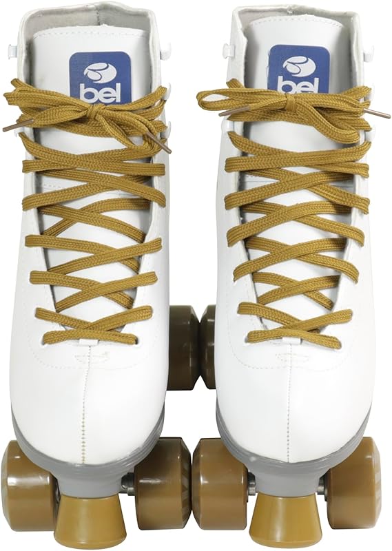 Patins Quad Retrô Branco & Dourado Bel 2