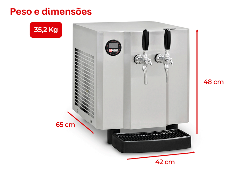 Chopeira Elétrica Memo Small 50 L/h 2 Torneiras 3