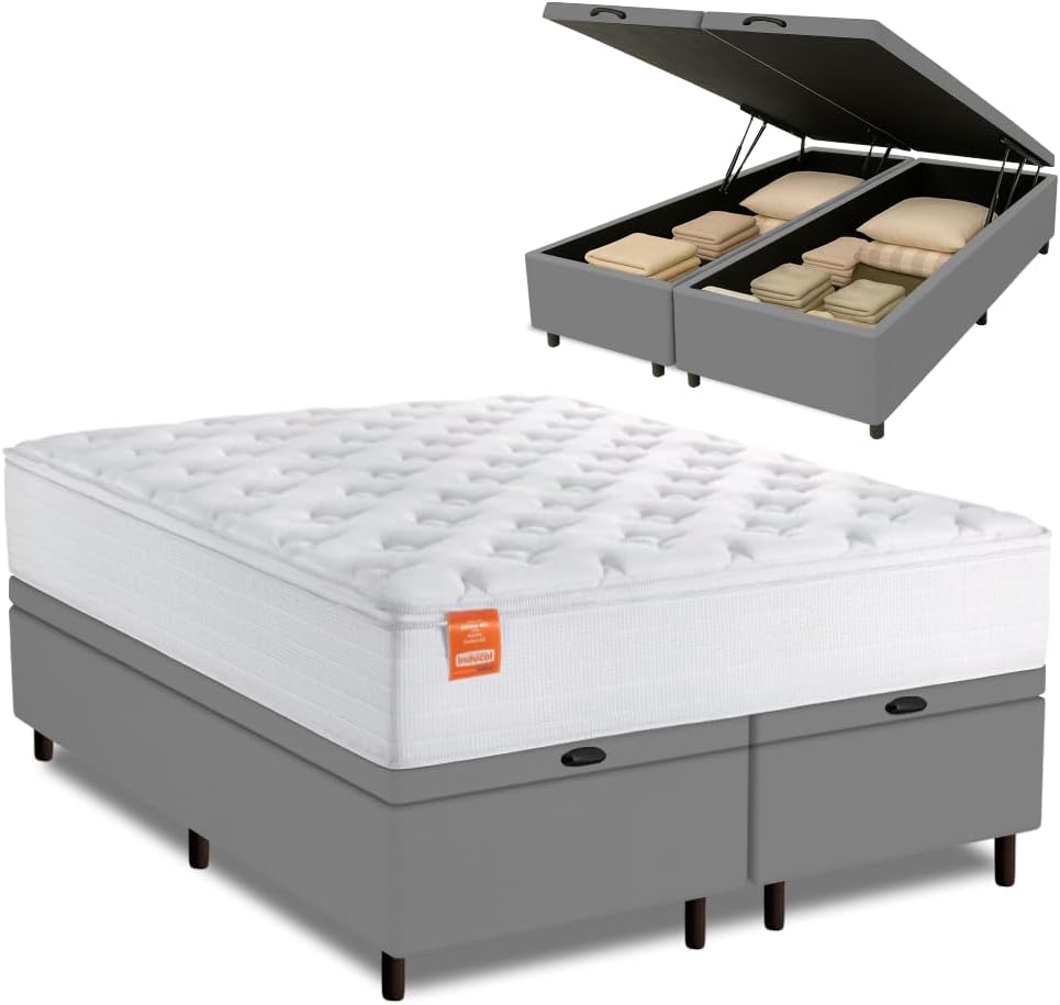 Cama Box Baú Colchão Casal King Molas Ensacadas Real Inducol 1