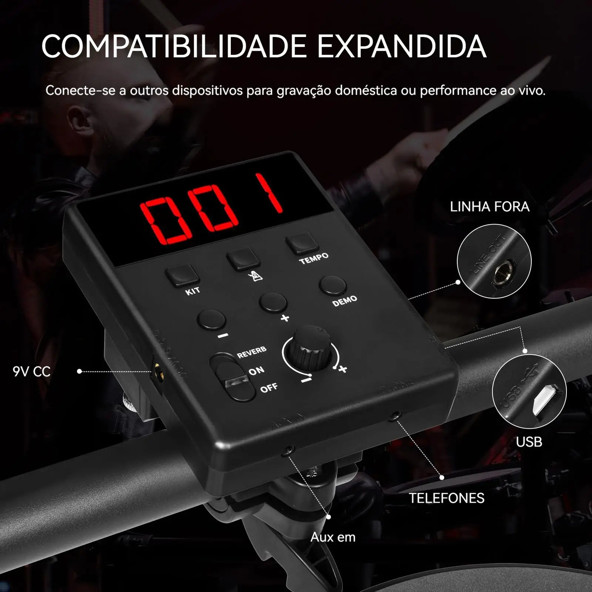 Vedo Bateria Eletrônica Portátil para Iniciantes 5