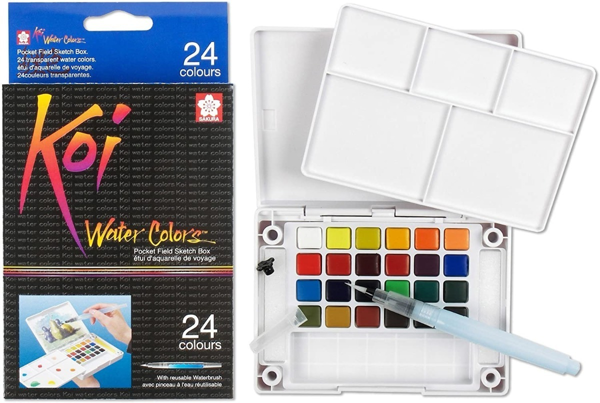 Aquarela em Pastilha 24 Cores Koi Sakura 4