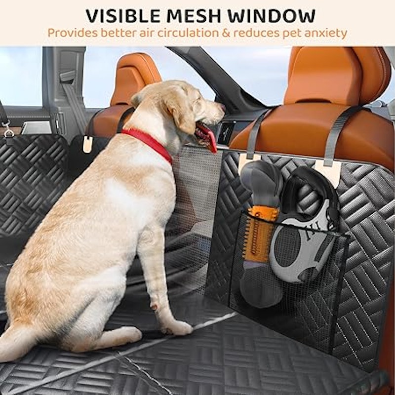 Capa de Assento de Carro para Cachorro de Banco Traseiro com Fundo Rígido 4