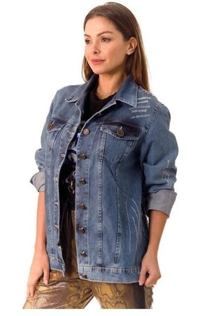 Jaqueta Jeans Max Bordada 3