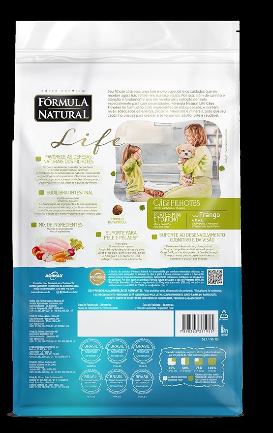 Ração Fórmula Natural Super Premium Life Cães Filhotes Portes Mini e Pequeno Frango e Maçã 4