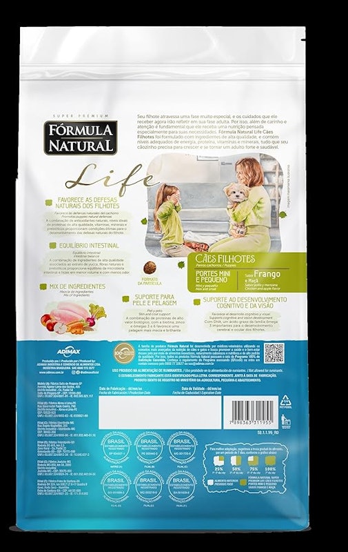 Ração Fórmula Natural Super Premium Life Cães Filhotes Portes Mini e Pequeno Frango e Maçã 4