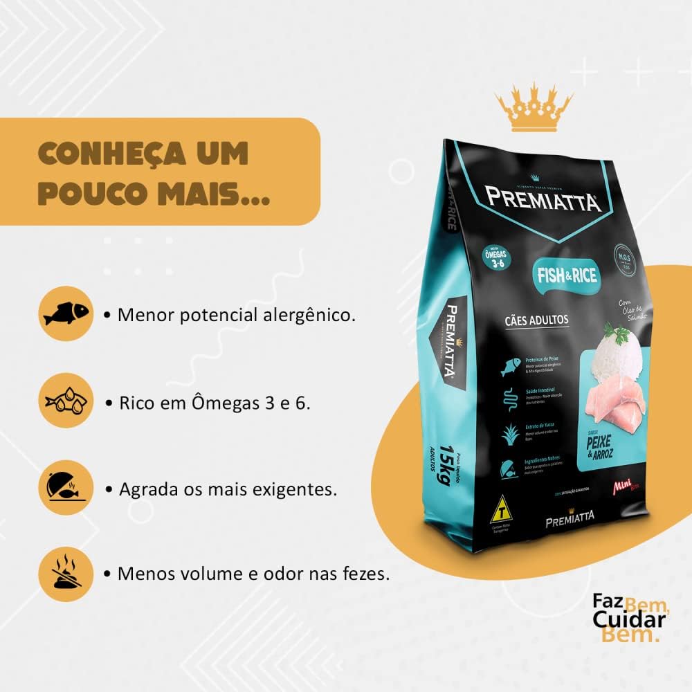 Ração Nutricare Fish & Rice Mini Bits Cães Adultos Premiatta 2