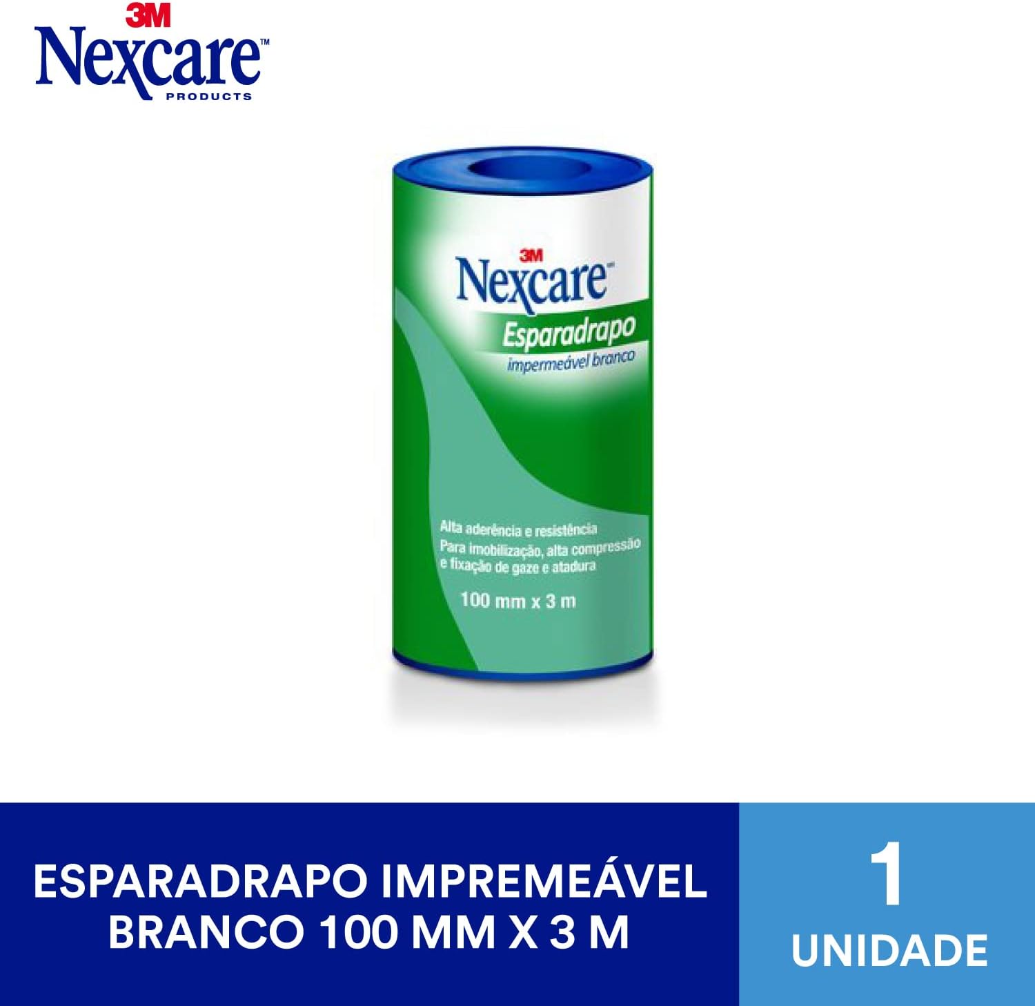 Esparadrapo Impermeável Nexcare Branco 100 mm x 3 m 2