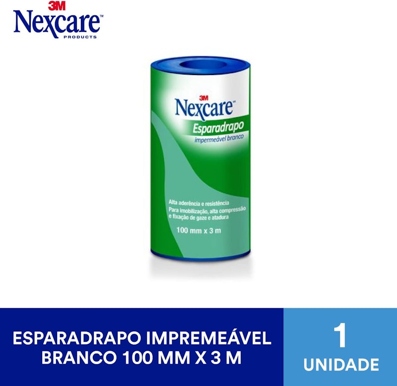 Esparadrapo Impermeável Nexcare Branco 100 mm x 3 m 2