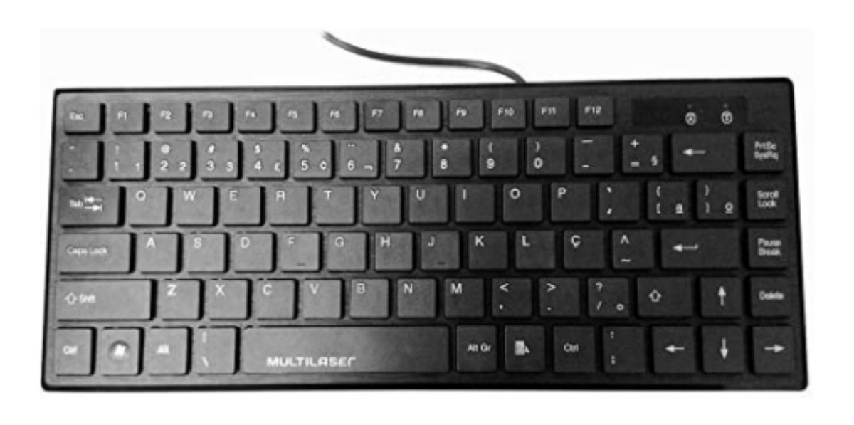 Teclado com Fio Mini Multimídia Conexão USB 3