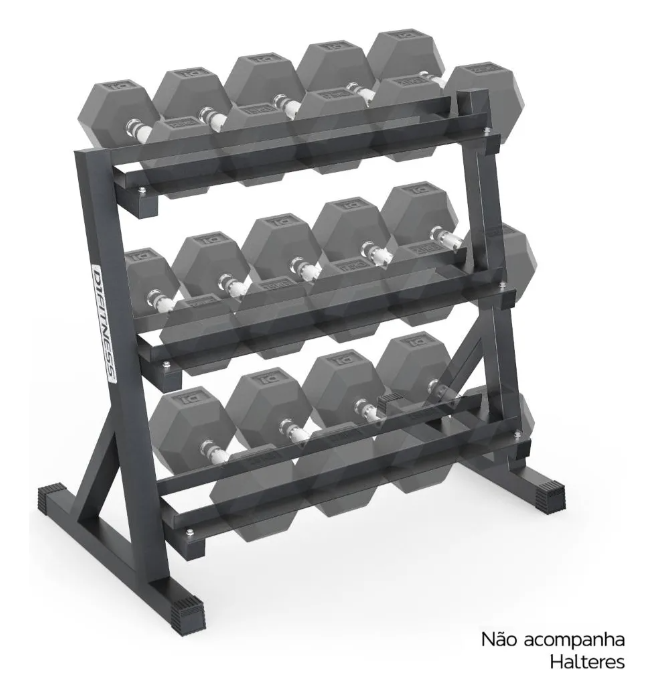 Suporte Expositor Estante para Halter Dumbbell - 3 Andares 3