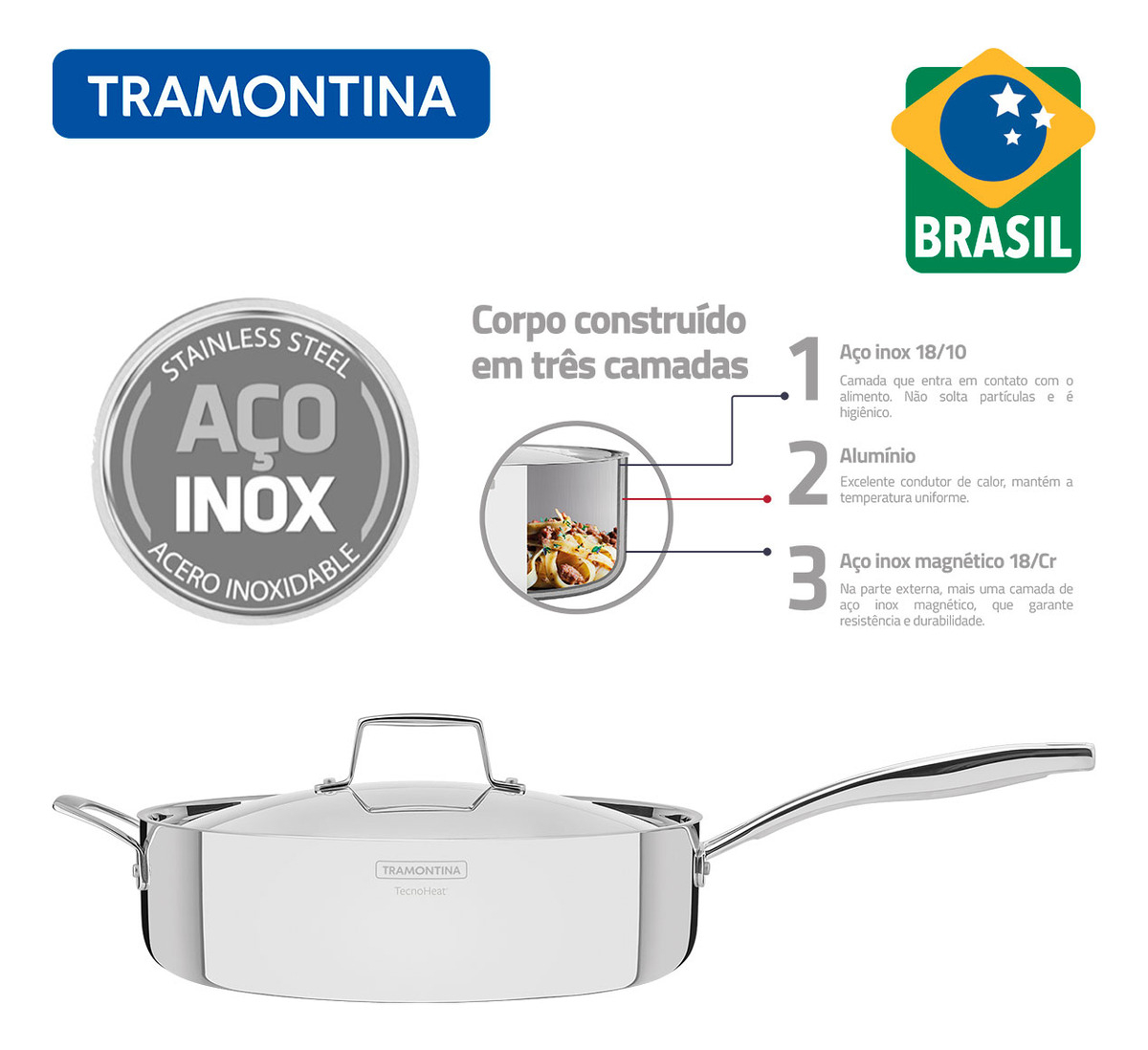 Frigideira Grano com Tampa 30 cm 4