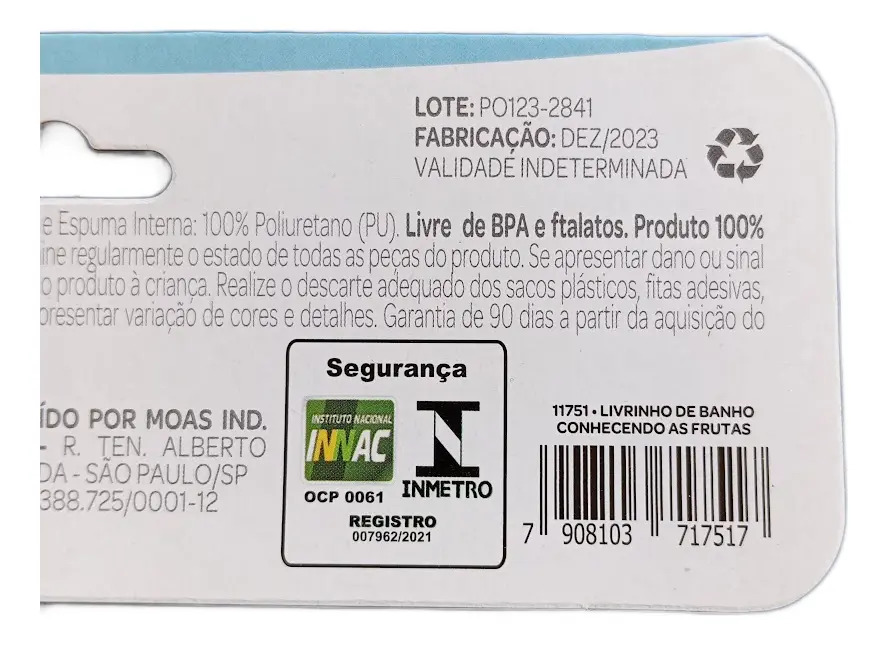 Livrinho de Banho Conhecendo as Frutas Buba 4