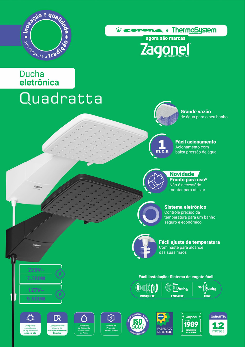 Ducha Quadratta Black 4
