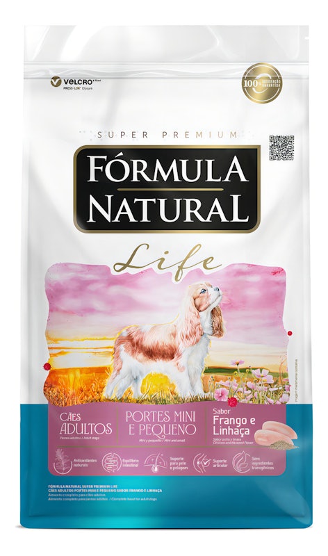 Fórmula Natural Super Premium Life Cães Adultos Portes Mini e Pequeno Frango e Linhaça 1