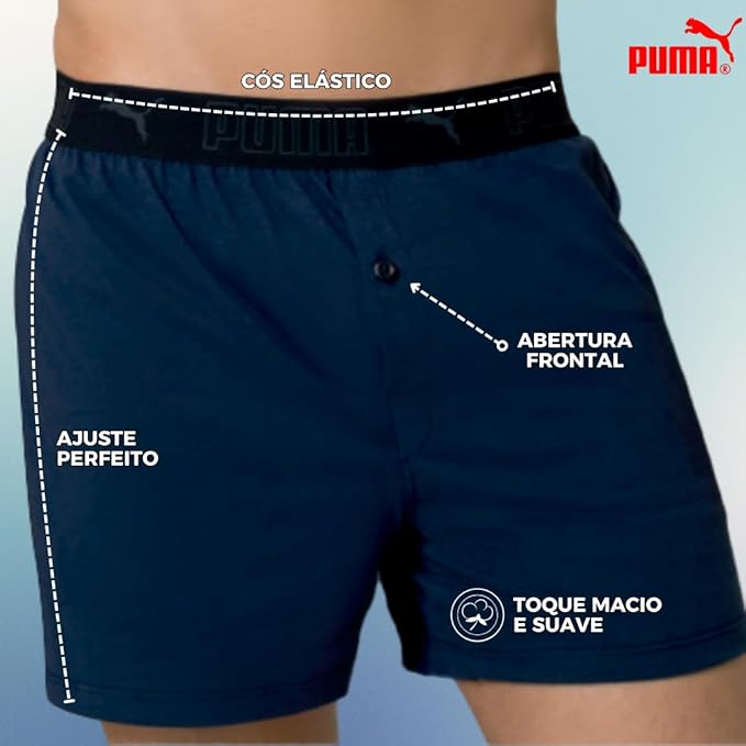 Cueca Samba-Canção Puma 100% Algodão Masculino 3