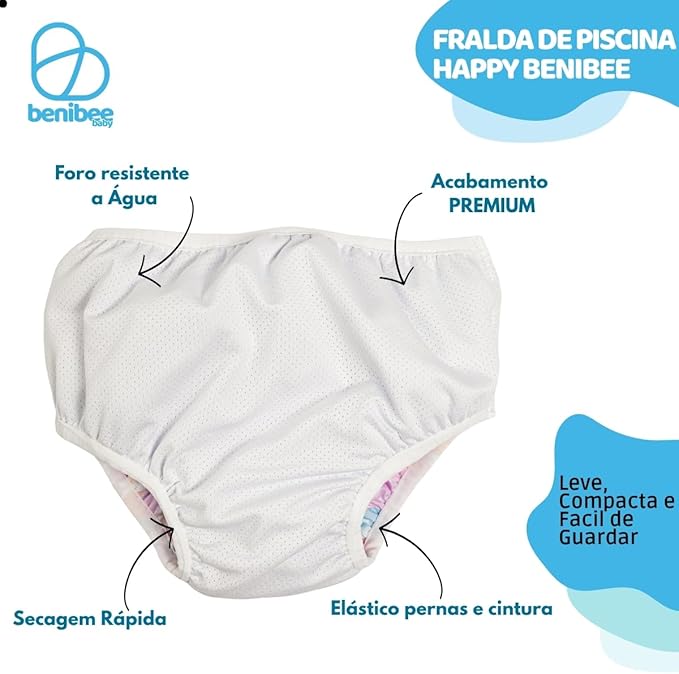 Fralda de Piscina Reutilizável Ecológica Happy 4