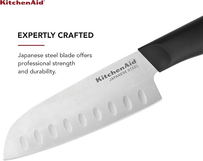 Faca Santoku 12,7 cm Preto Forjada com Capa Protetora 2