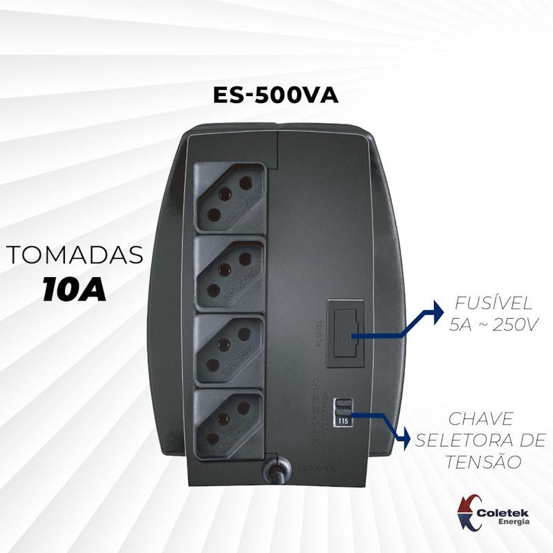 Estabilizador Bivolt Manual 115 V Bem Ligado Coletek Energia 5