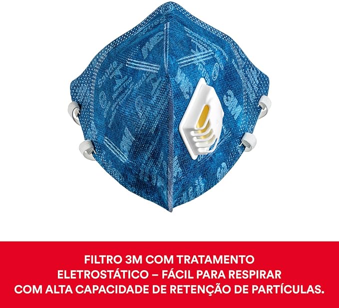 Máscara de Proteção Respiratória Dobrável 3M 9822+BR 3