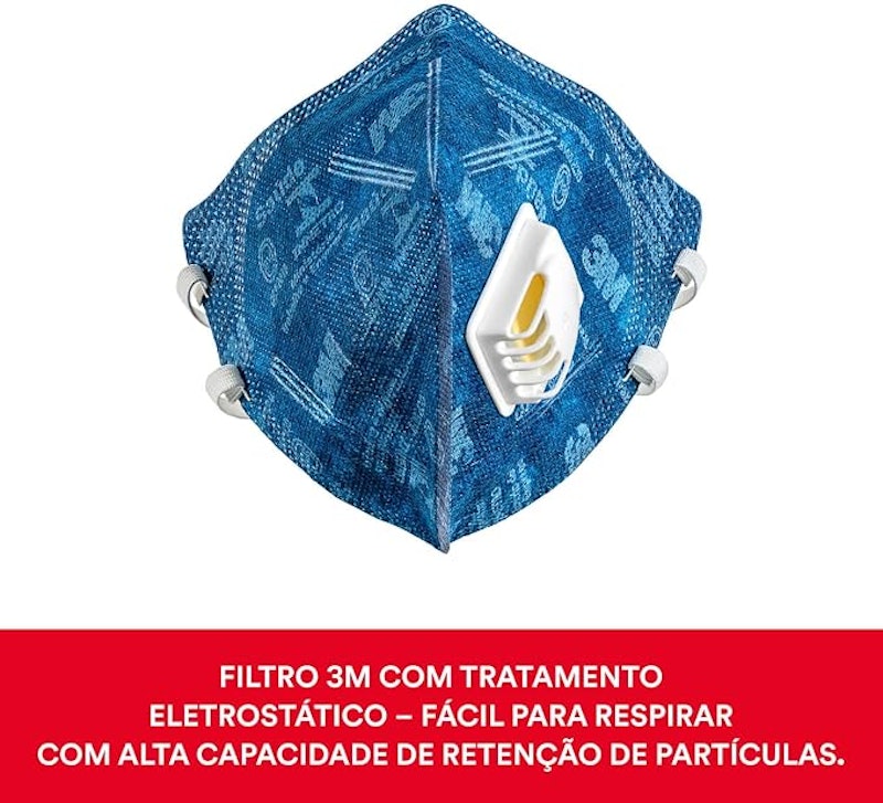 Máscara de Proteção Respiratória Dobrável 3M 9822+BR 3
