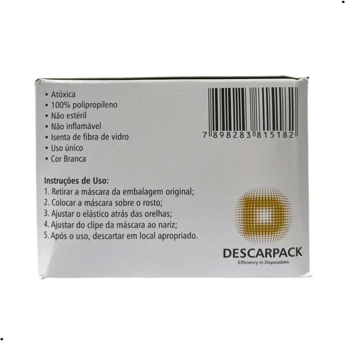 Máscara Cirúrgica Tripla com Elástico Descarpack com 50 Unidades 4