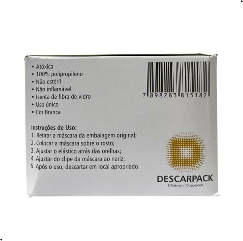 Máscara Cirúrgica Tripla com Elástico Descarpack com 50 Unidades 4