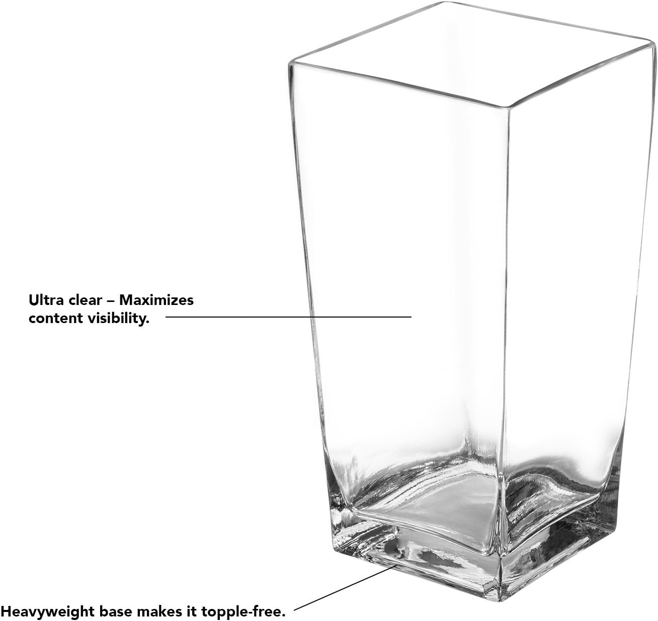 Vaso de Flores de Vidro Quadrado 4