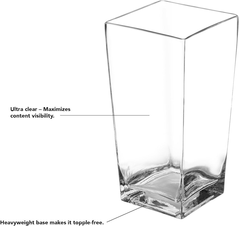 Vaso de Flores de Vidro Quadrado 4