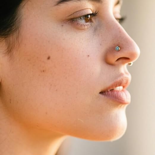 Piercing Nostril Titânio PVD Zircônia 2
