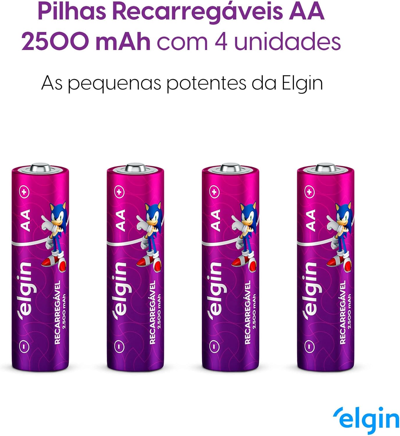 Pilha Recarregável AA 2.500Mah  2